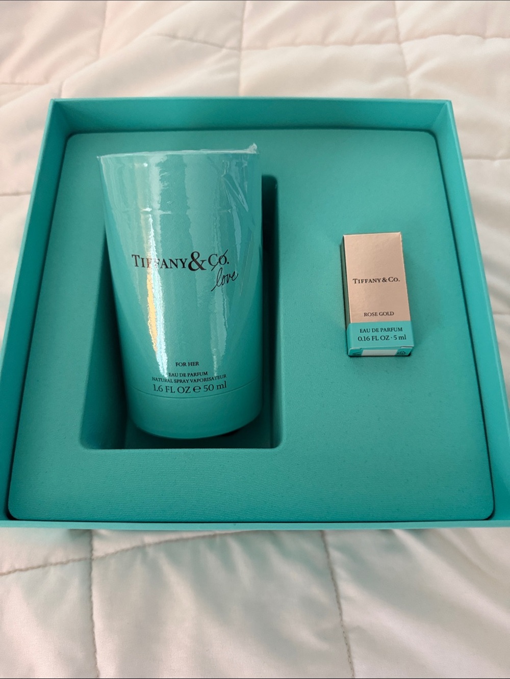 NEW Tiffany & Co. Blue Fragrance Gift Set with Rose Gold Accent